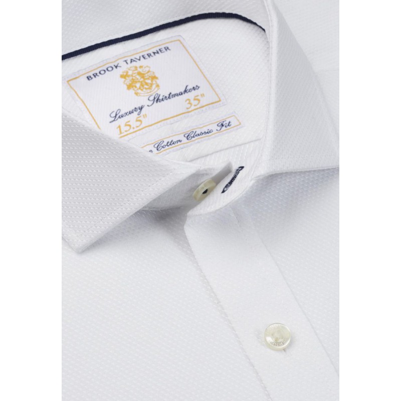 Shirts Brook Taverner Tailored Fit White Double Cuff Shirt £45.00