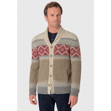 Cardigans Brook Taverner Shelley Winter White Shawl Collar Fairisle Cardigan £71.00