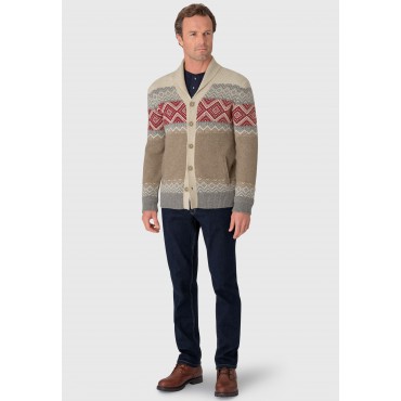 Cardigans Brook Taverner Shelley Winter White Shawl Collar Fairisle Cardigan £71.00