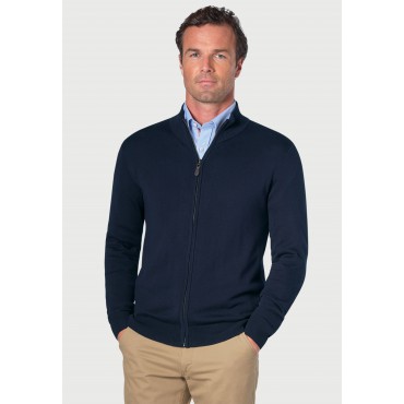 Cardigans Brook Taverner Columbus Navy Zip Through Cardigan £36.00