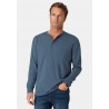 T-Shirts Brook Taverner Holkham Airforce Blue Pure Cotton Long Sleeve Henley T-Shirt £36.00