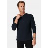 T-Shirts Brook Taverner Holkham Navy Pure Cotton Long Sleeve Henley T-Shirt £36.00