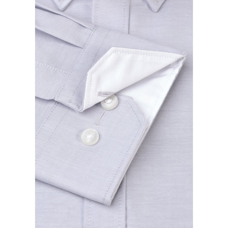 Oxford Shirts Brook Taverner Tailored Fit Grey Stretch Cotton Oxford Shirt £45.00