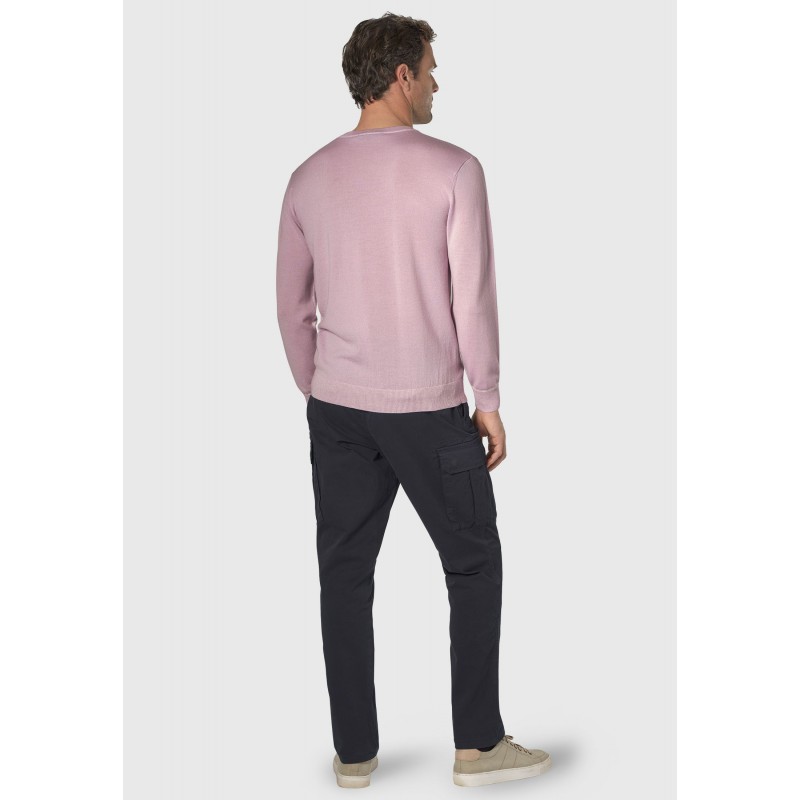 Jumpers Brook Taverner Arnold Dusky Pink Merino Wool Crew Neck Jumper £80.00