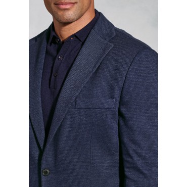 Jackets Brook Taverner Tailored Fit Norton Navy Subtle Puppytooth Jersey Jacket £89.00