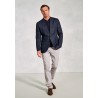 Jackets Brook Taverner Tailored Fit Pacino Navy Check Linen Peak Lapel Jacket £116.00