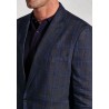 Jackets Brook Taverner Tailored Fit Pacino Navy Check Linen Peak Lapel Jacket £116.00