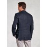 Jackets Brook Taverner Tailored Fit Pacino Navy Check Linen Peak Lapel Jacket £116.00