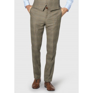 Suit Trousers Brook Taverner Tailored Fit Ribblesdale Olive Check Suit Trouser - British Fabric £111.00