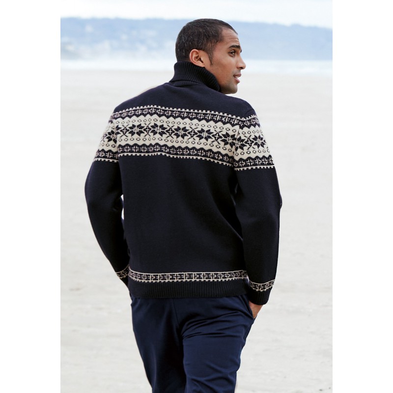 Jumpers Brook Taverner Gautier Navy Fairisle Roll Neck Jumper £71.00