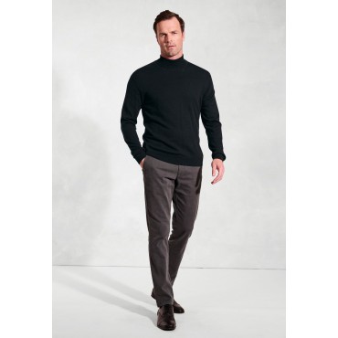 Jumpers Brook Taverner Cornwall Black Cotton Merino Roll Neck Jumper £54.00