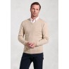 Jumpers Brook Taverner Dorset Stone Cotton Merino V-Neck Jumper £54.00