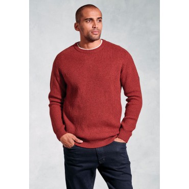 Jumpers Brook Taverner Pickering Berry Lambswool Guernsey Ribbed Crew Neck Jumper £71.00