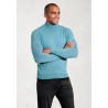 Jumpers Brook Taverner Cornwall Aqua Cotton Merino Roll Neck Jumper £54.00