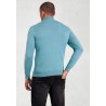 Jumpers Brook Taverner Cornwall Aqua Cotton Merino Roll Neck Jumper £54.00