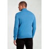 Jumpers Brook Taverner Cornwall Sea Blue Cotton Merino Roll Neck Jumper £54.00