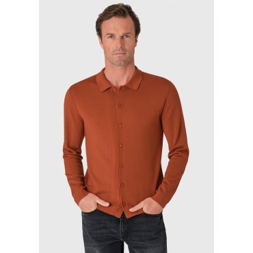 Cardigans Brook Taverner Haworth Burnt Orange Merino Wool Button Through Cardigan £62.00