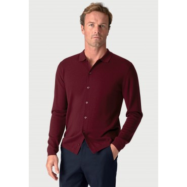 Cardigans Brook Taverner Haworth Wine Merino Wool Button Through Cardigan £62.00