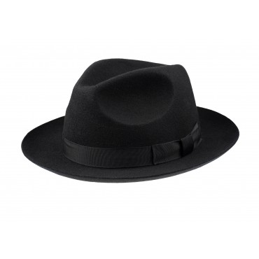 Fedora Hats Christys Hats Chepstow Wool Felt Fedora Hat-CH-CWF100011-BLACK-XL £89.00