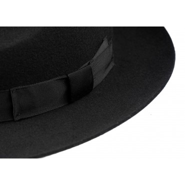 Fedora Hats Christys Hats Chepstow Wool Felt Fedora Hat-CH-CWF100011-BLACK-XL £89.00