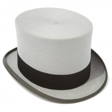 Top Hats Christys Hats Ascot Fur Felt Grey Top Hat-CH-CST100011GREY-55 £312.00