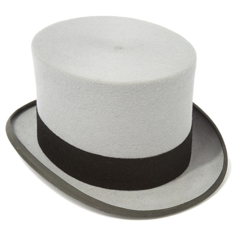 Top Hats Christys Hats Ascot Fur Felt Grey Top Hat-CH-CST100011GREY-55 £312.00