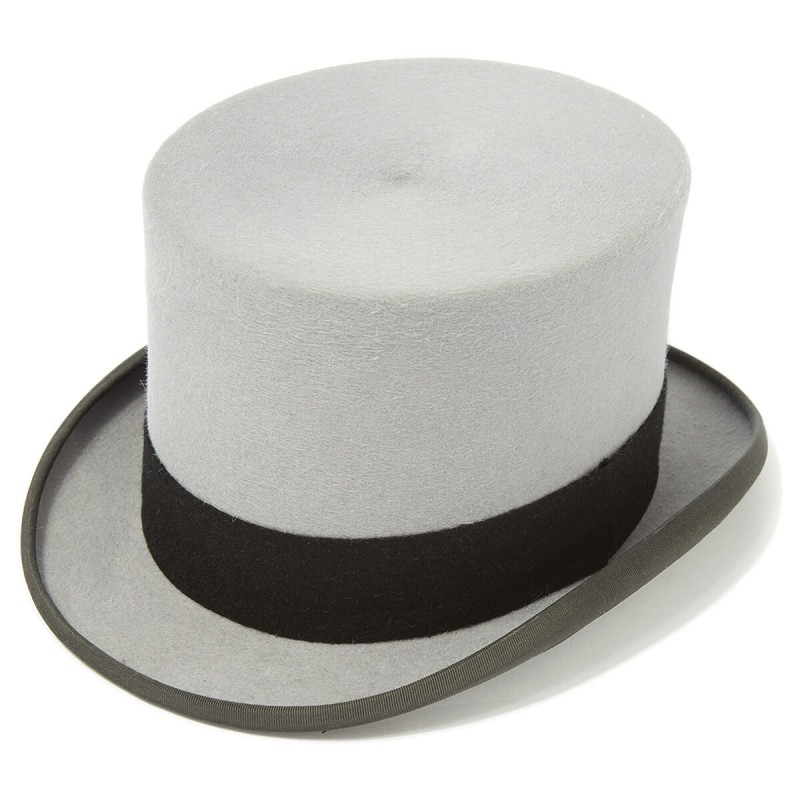 Top Hats Christys Hats Ascot Fur Felt Grey Top Hat-CH-CST100011GREY-55 £312.00