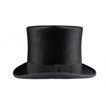 Top Hats Christys Hats Luxury Black Fur Felt Melusine Taller Top Hat-CH-CST100007BLAC-55 £466.00