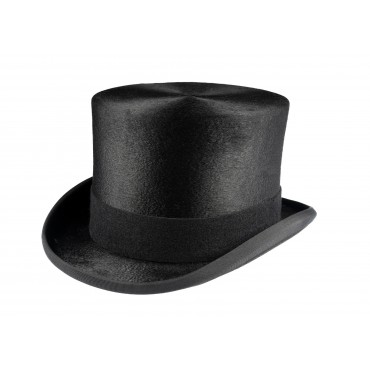 Top Hats Christys Hats Luxury Black Fur Felt Melusine Top Hat-CH-CST100005BLAC-55 £435.00