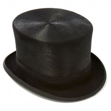 Top Hats Christys Hats Luxury Black Fur Felt Melusine Top Hat-CH-CST100005BLAC-55 £435.00