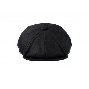 Caps & Flat Caps Christys Hats 8 Piece Baker Boy Melton Wool Flat Cap-CH-CSK100037BLAC-S £81.00