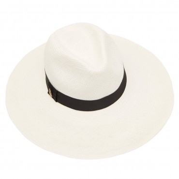 Panamas Christys Hats Jessica Wide Brim Panama Hat - With Black Band White-CH-CPN100529-WHITE-59CM £189.00