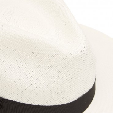 Panamas Christys Hats Jessica Wide Brim Panama Hat - With Black Band White-CH-CPN100529-WHITE-59CM £189.00