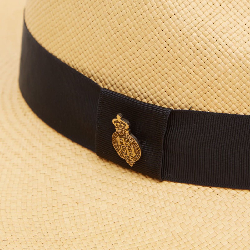 Panamas Christys Hats Jessica Wide Brim Panama Hat With Navy Band - Natural £189.00