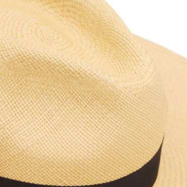 Panamas Christys Hats Jessica Wide Brim Panama Hat With Navy Band - Natural £189.00