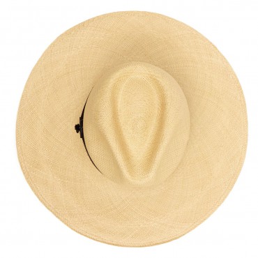 Panamas Christys Hats Jessica Wide Brim Panama Hat With Navy Band - Natural £189.00