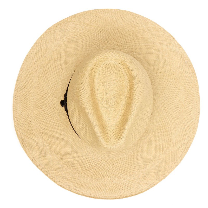 Panamas Christys Hats Jessica Wide Brim Panama Hat With Navy Band - Natural £189.00