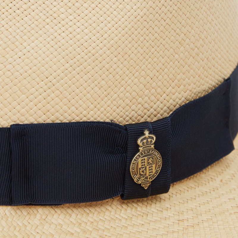 Panamas Christys Hats Classic Notting Hill Panama Hat With Navy Band - Natural £189.00