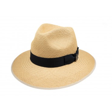 Panamas Christys Hats Classic Down Brim Panama Hat With Navy Band - Natural-CH-CPN100520NATU-56 £189.00