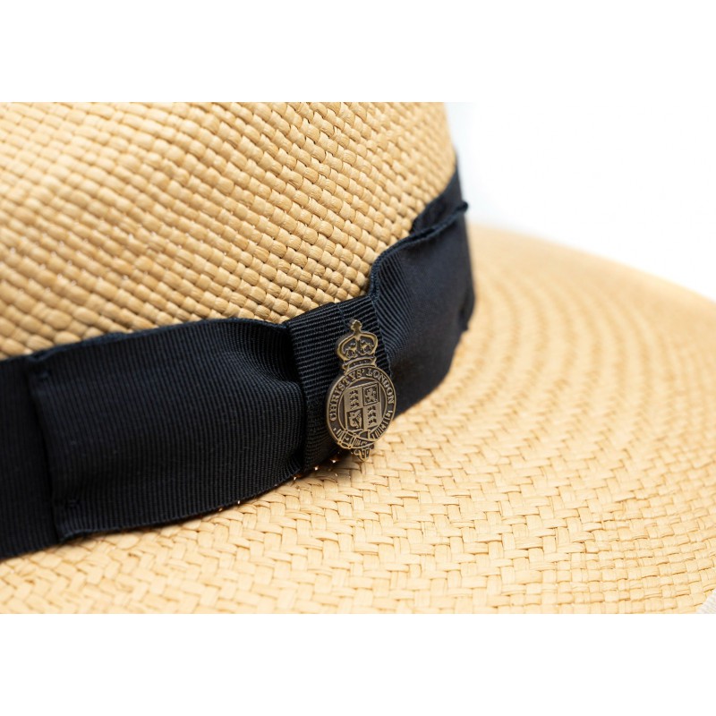 Panamas Christys Hats Classic Down Brim Panama Hat With Navy Band - Natural-CH-CPN100520NATU-56 £189.00