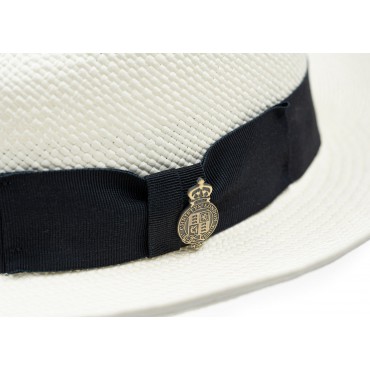 Panamas Christys Hats Superfine Preset Panama Hat With Navy Band Cream Binding Bleached £250.00