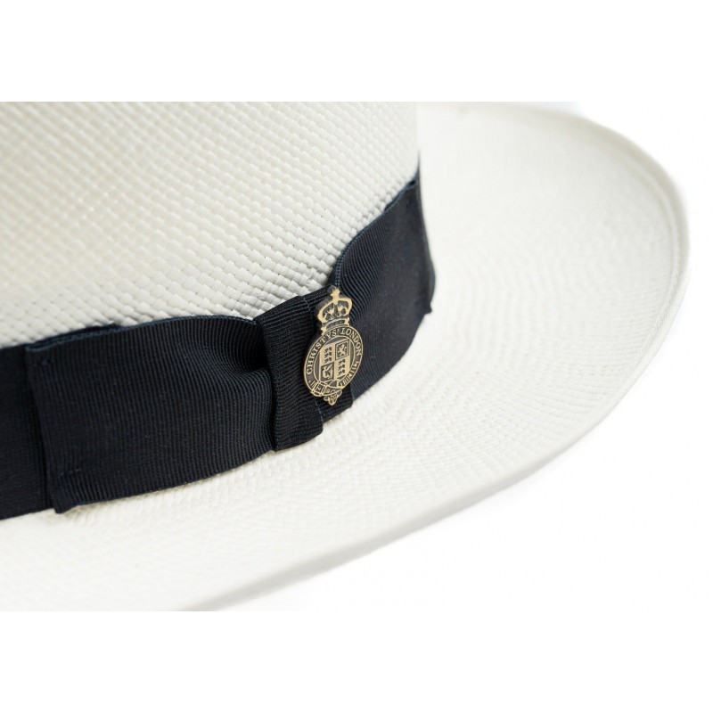 Panamas Christys Hats Superfine Folder Panama Hat With Navy Band Cream Binding Bleached £250.00