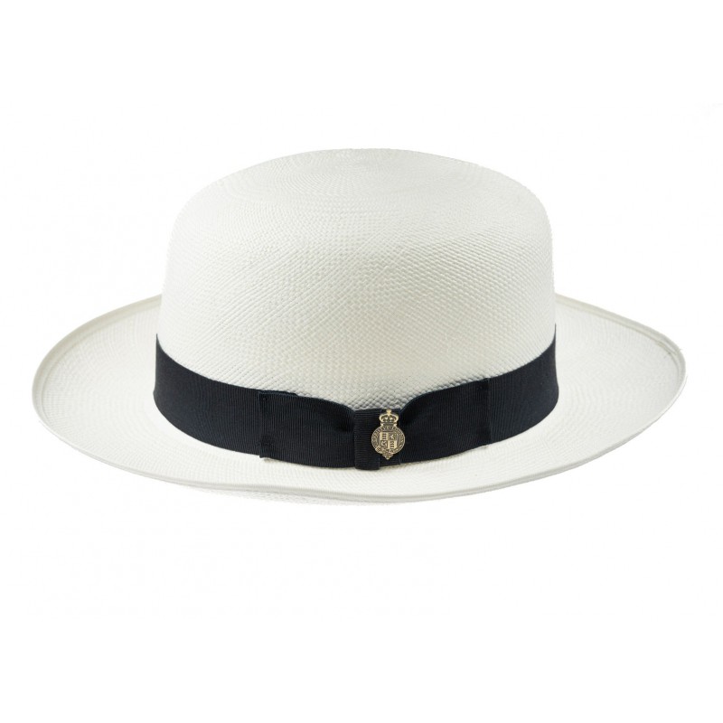 Panamas Christys Hats Superfine Folder Panama Hat With Navy Band Cream Binding Bleached £250.00