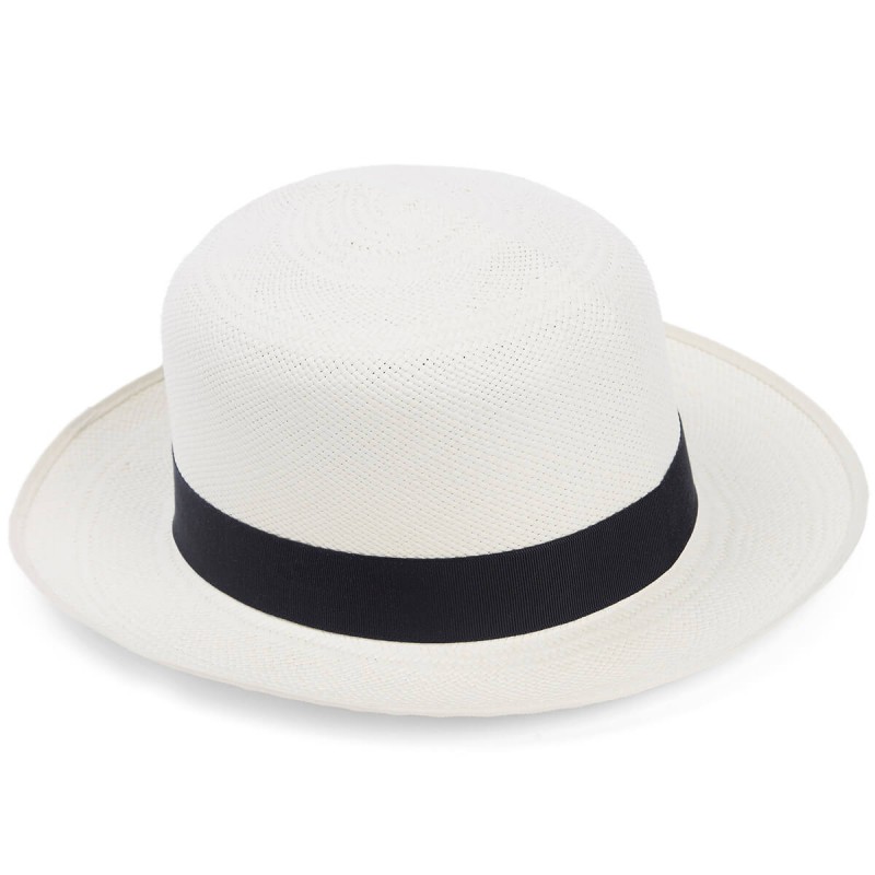 Panamas Christys Hats Superfine Folder Panama Hat With Navy Band Cream Binding Bleached £250.00