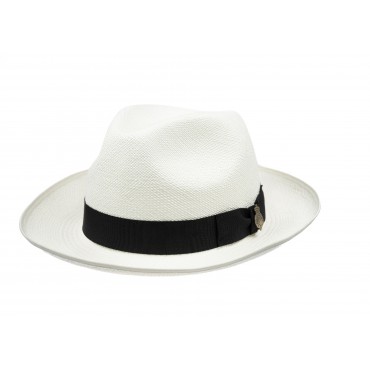 Panamas Christys Hats Superfine Preset Panama Hat With Black Band Cream Binding Bleached £250.00