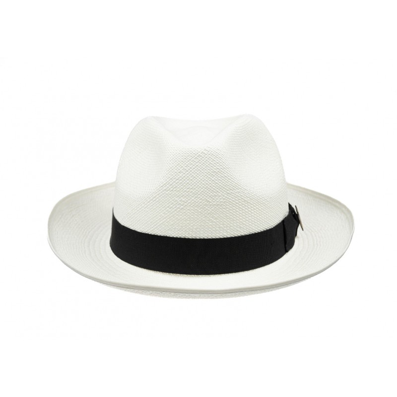 Panamas Christys Hats Superfine Preset Panama Hat With Black Band Cream Binding Bleached £250.00