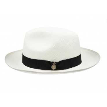 Panamas Christys Hats Superfine Preset Panama Hat With Black Band Cream Binding Bleached £250.00