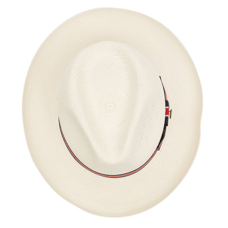 Panamas Christys Hats Classic Preset Regimental Panama Hat With No3 Band Cream Binding Bleached £189.00