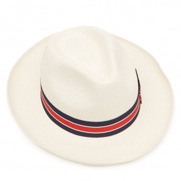 Panamas Christys Hats Classic Preset Regimental Panama Hat With No3 Band Cream Binding Bleached £189.00