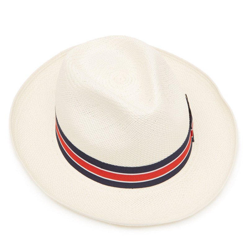 Panamas Christys Hats Classic Preset Regimental Panama Hat With No3 Band Cream Binding Bleached £189.00